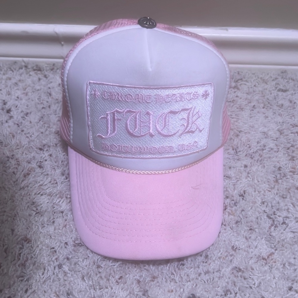 Authentic Pink “F*CK” chrome hearts trucker hat